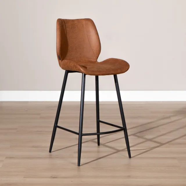 Bronx71 Industriële barkruk Barrel cognac eco-leer 69 cm - barstoel Cognac, Bruin