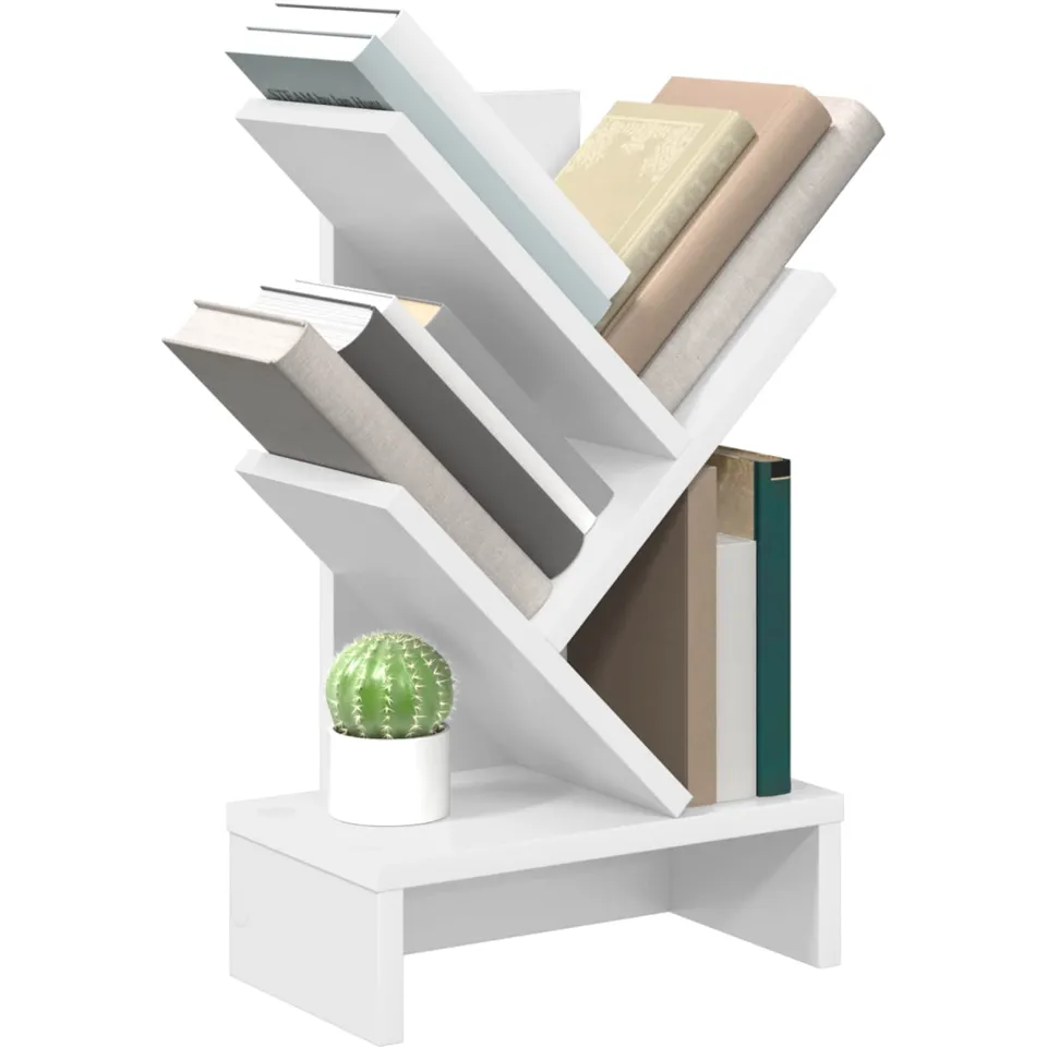 vidaXL Boomvormige boekenplank met 3 planken 30 x 18 x 48 cm Wit