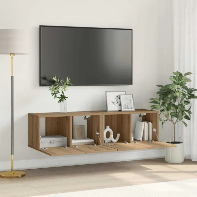vidaXL Tv-meubelset 2 st Bruin Bewerkt hout, foto 2