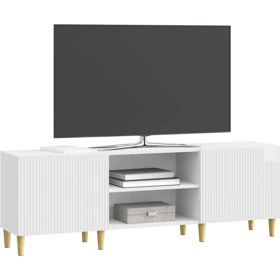 vidaXL TV-kast Hoogglans Wit 150 x 31 x 50 cm Bewerkt hout