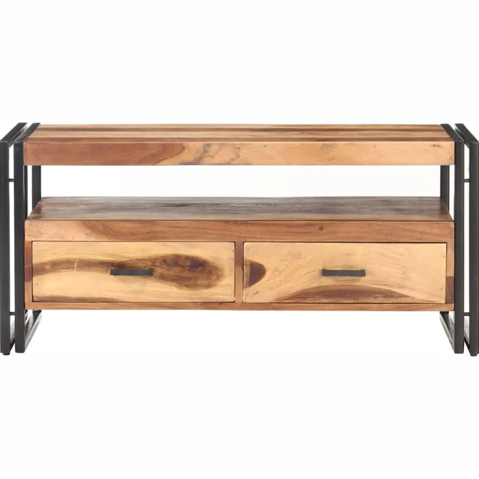 vidaXL Salontafel 100x55x45 cm massief acaciahout bruin, foto 2