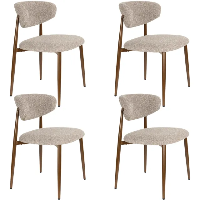 Housecraft Living Noor Eetkamerstoelen Bruin - Set van 4 Taupe