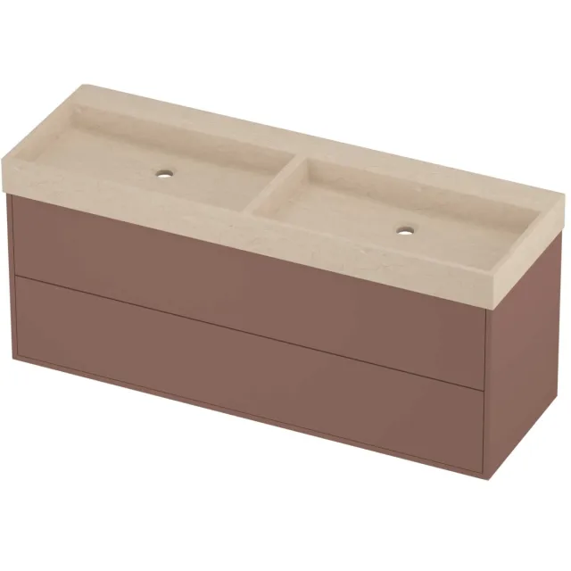 Proline Evoli Badmeubelset Hardsteen Loft Dubbel 140x46x62 cm Sand Stone Beauty Blush Rosé Goud
