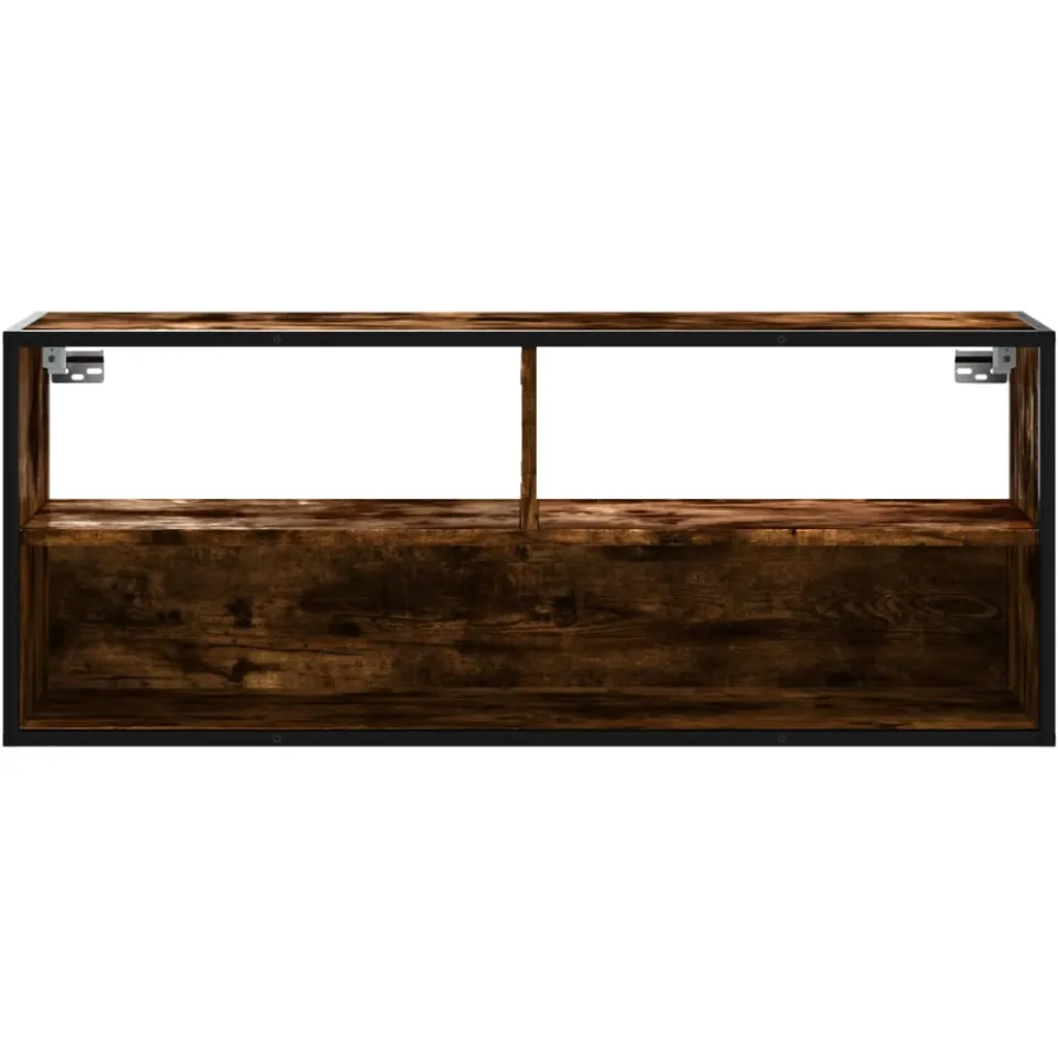vidaXL Tv-meubel 100x31x39,5 cm bewerkt hout metaal gerookt eikenkleur, foto 4