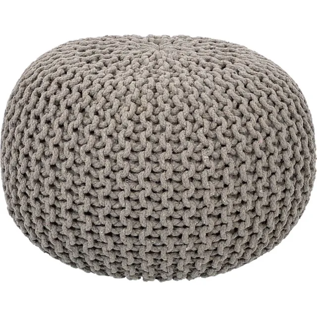 SVJ Home Decorations SVJ Poef Rond - 55 x 55 x 37 cm - Katoen - Beige