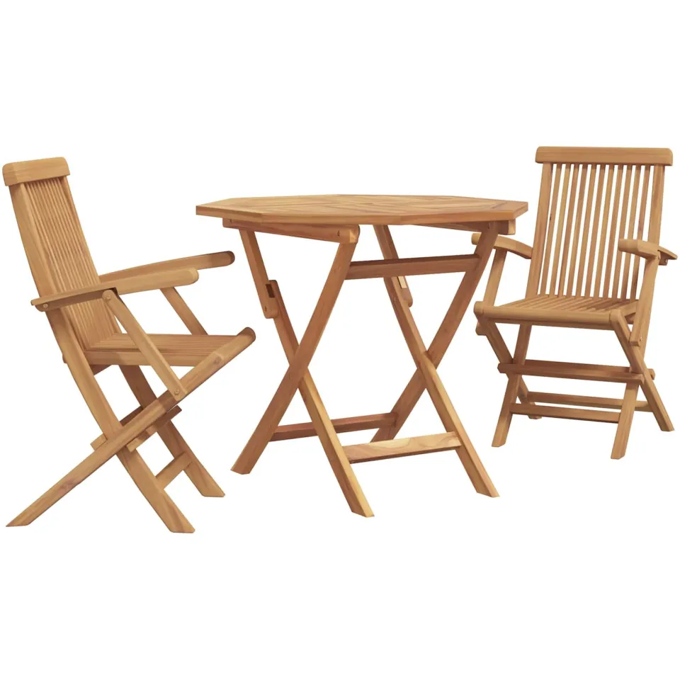 vidaXL Tuin eettafelset 3 st Bruin Massief Acaciahout, foto 3