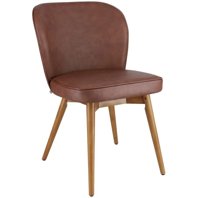 Vega 2x VEGA Stoel Lian Kunstleer; 56x58x86 cm (BxDxH); zitting bruin, frame lichtbruin; 2 stuk / verpakking
