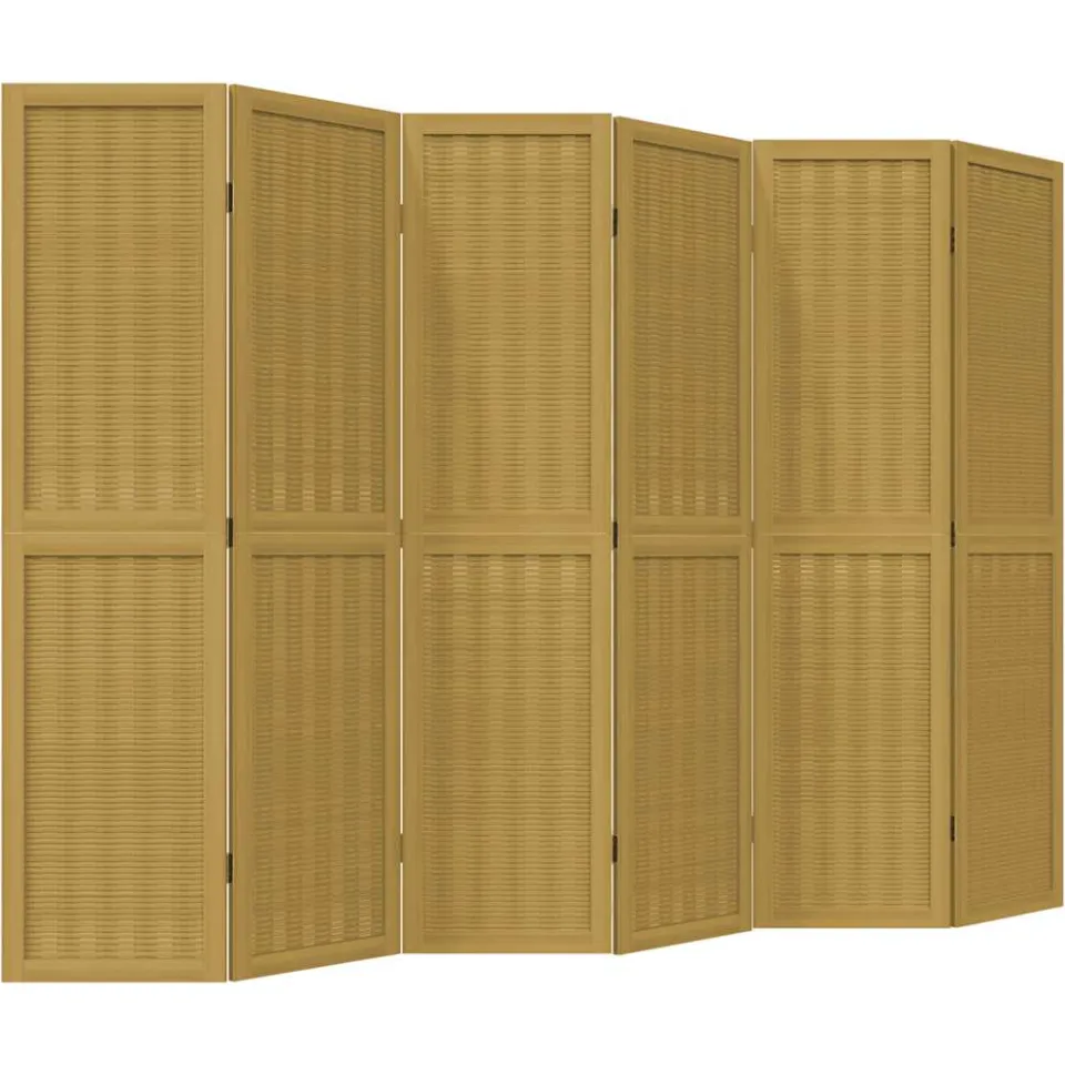 vidaXL Kamerscherm met 6 panelen massief paulowniahout bruin