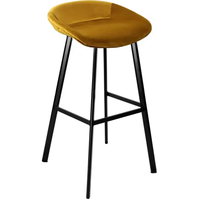 Kick Collection KICK® FINN Barkruk Goud – Zithoogte 70 cm – Velvet – Stalen Frame