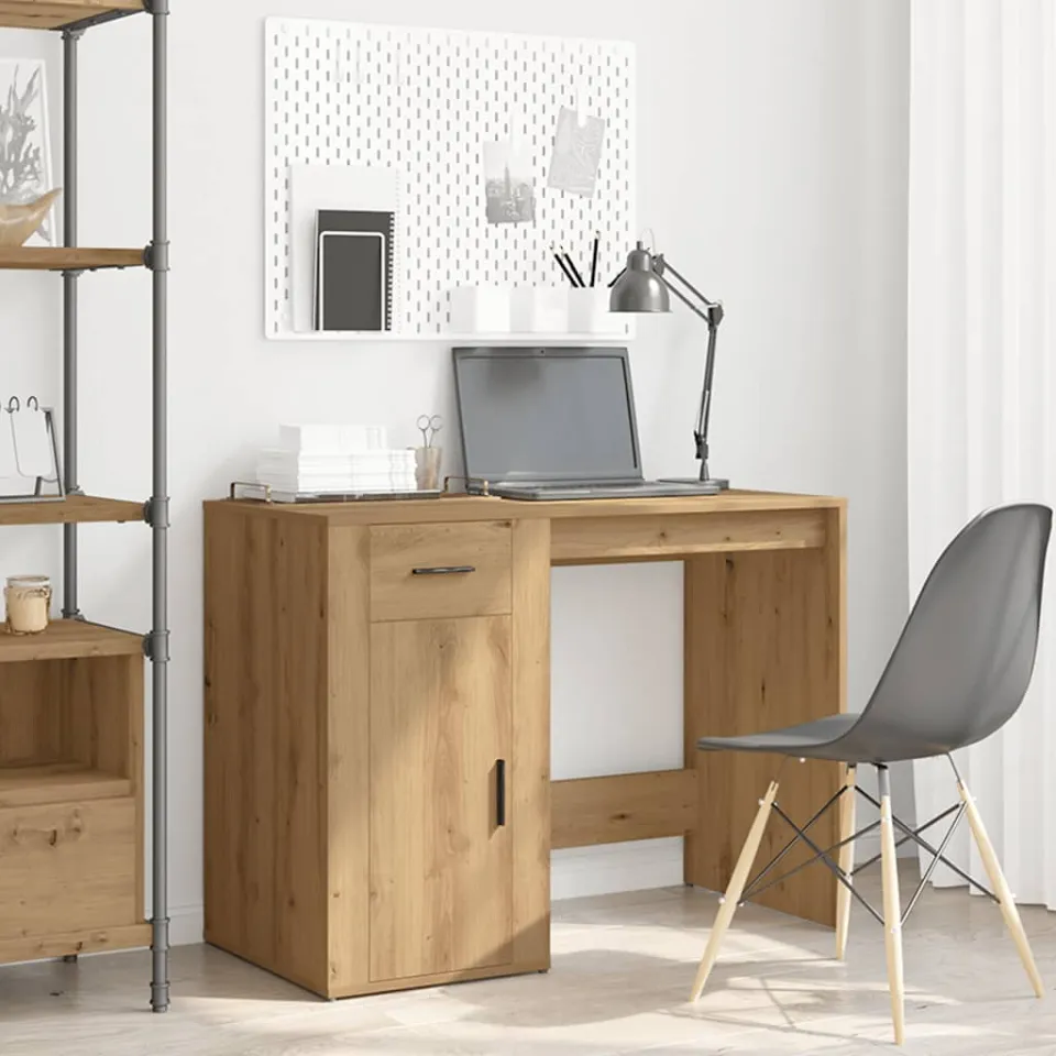 vidaXL Bureau 100x49x75 cm bewerkt hout artisanaal eikenkleur, foto 2
