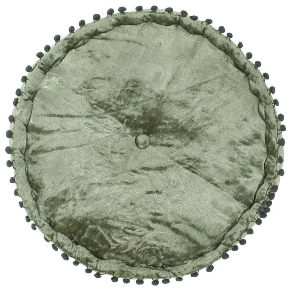 vidaXL Poef rond 40x20 cm fluweel groen, foto 2