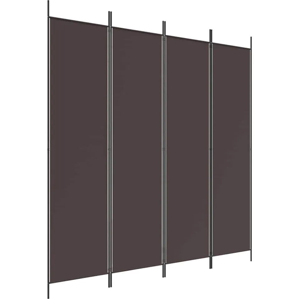 vidaXL Kamerscherm met 4 panelen 200x200 cm stof bruin, foto 4