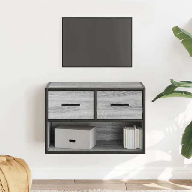 vidaXL Tv-meubel 60x31x39,5 cm bewerkt hout metaal grijs sonoma eiken, foto 2