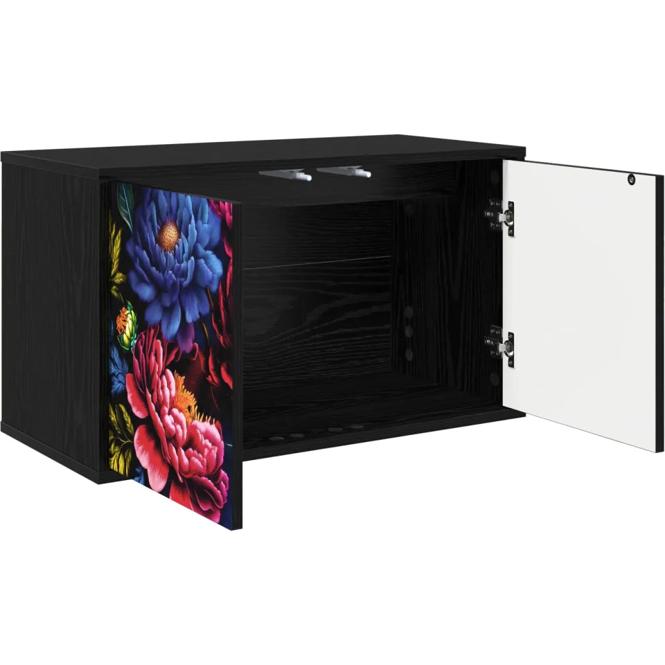 vidaXL Wandgemonteerd tv-meubel KIEL 69 x 33 x 40 cm Zwart eiken