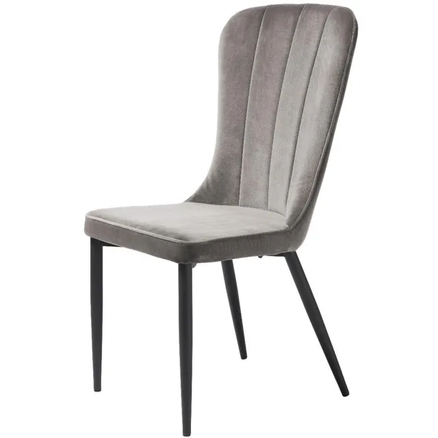 Nordic Home Isak eetkamerstoel - velvet - grijs