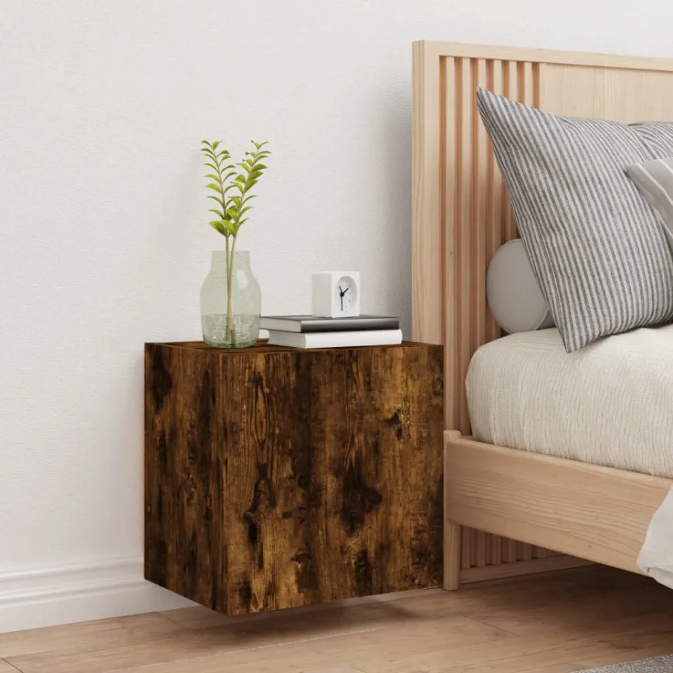 vidaXL Tv-wandmeubel 40,5x30x40 cm bewerkt hout gerookt eikenkleurig, foto 3