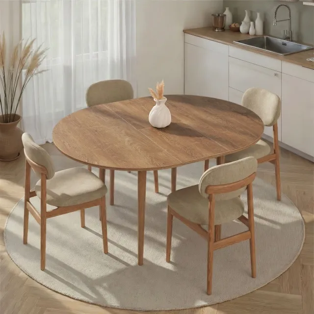 Skye Decor Viona - Uitschuifbare eettafel - Kafkas eiken - 100 cm Kafka's eik