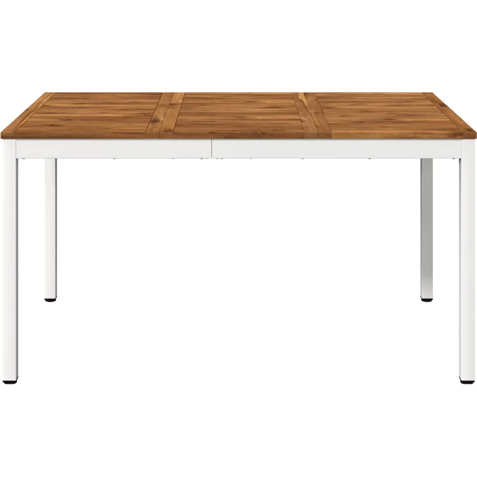 vidaXL Tuindiner tafel NAARDEN Natuurlijk en Wit 141 x 80,5 x 75 cm Bruin