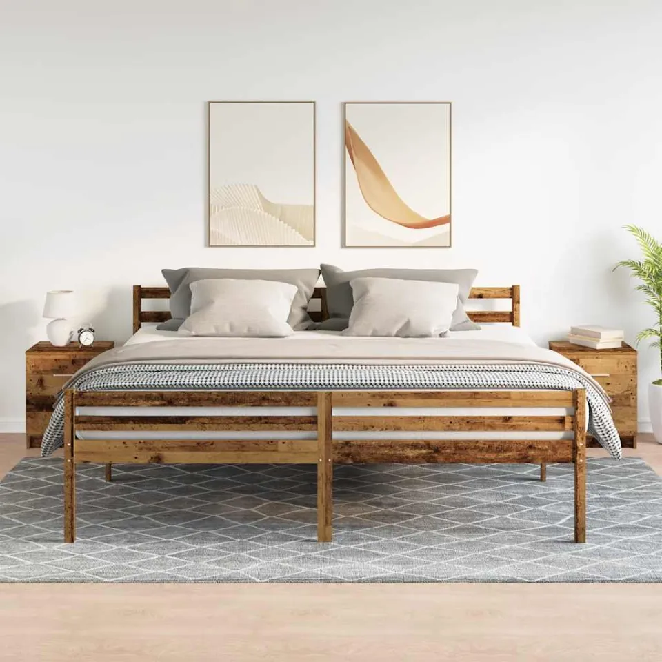 vidaXL Nachtkastjes 2 st met 2 lades 40x36x50 cm oud houtkleurig bruin, foto 2