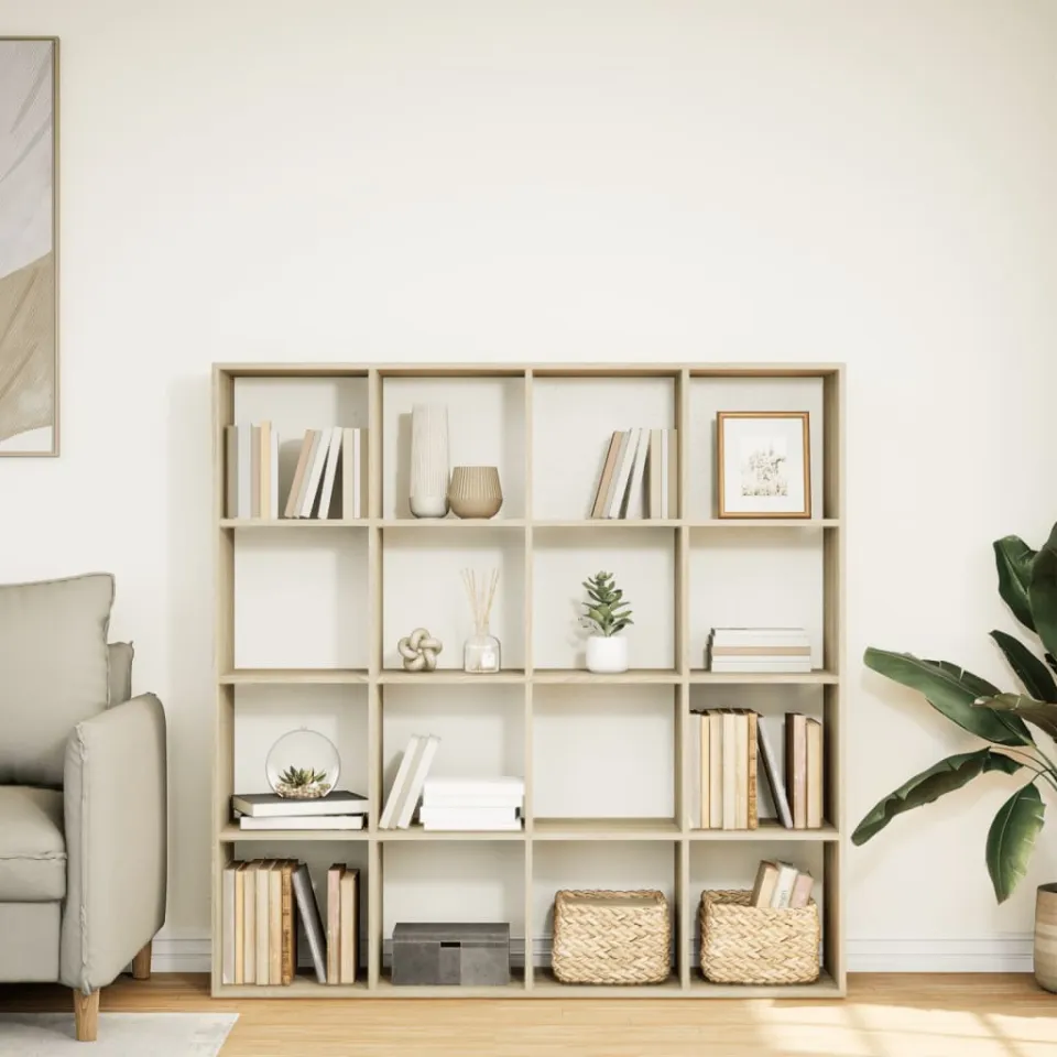 vidaXL Boekenkast 137,5x29x137,5 cm bewerkt hout sonoma eikenkleurig, foto 3
