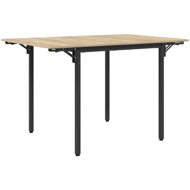 vidaXL Uitschuifbare - eettafel - 120 - x - 81,5 - x - 75 - cm - Bewerkt - hout Sonoma eiken