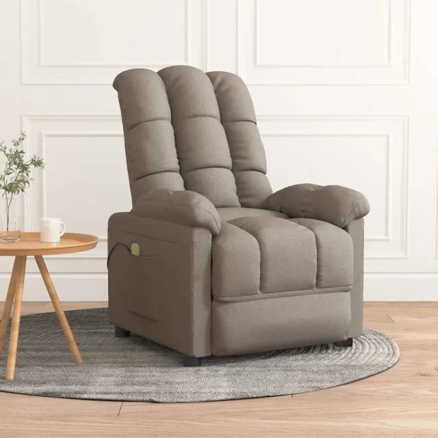 vidaXL Massagestoel stof taupe