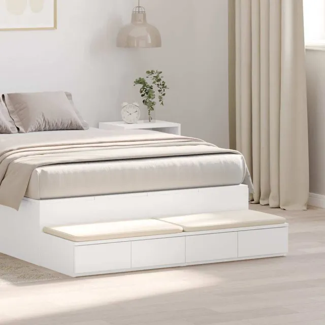 vidaXL Bedlades Wit 120 x 36,5 x 16,5 cm Bewerkt hout, foto 2