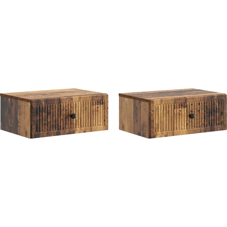 vidaXL Nachtkastje 2 st Oud hout 49 x 34,5 x 20 cm Bewerkt hout bruin, foto 3