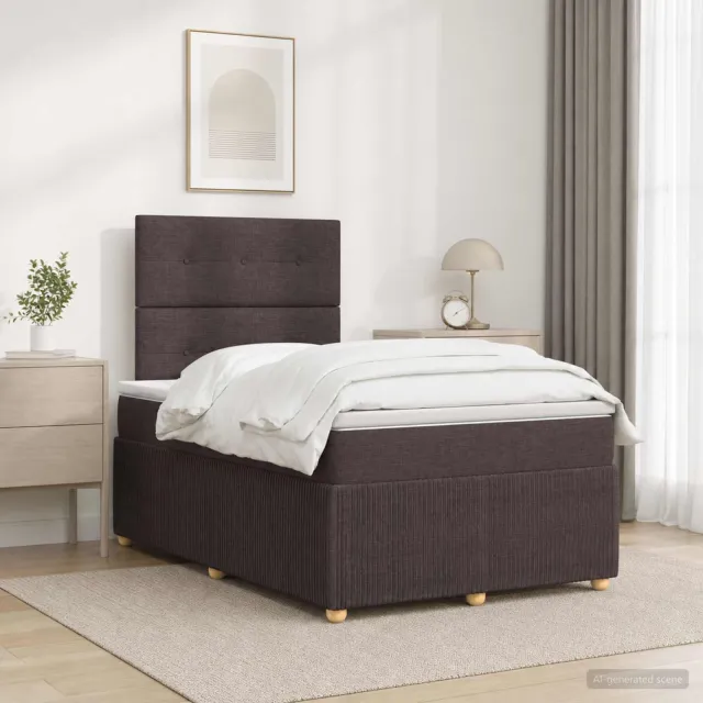 vidaXL Boxspringbed met matras Donkerbruin 120 x 200 cm Stof