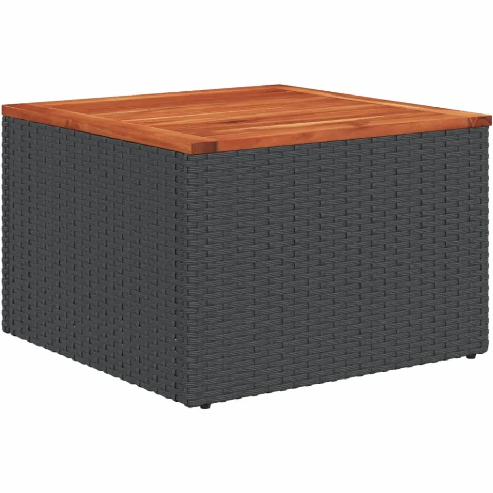 vidaXL 9-delige Loungeset met kussens poly rattan zwart