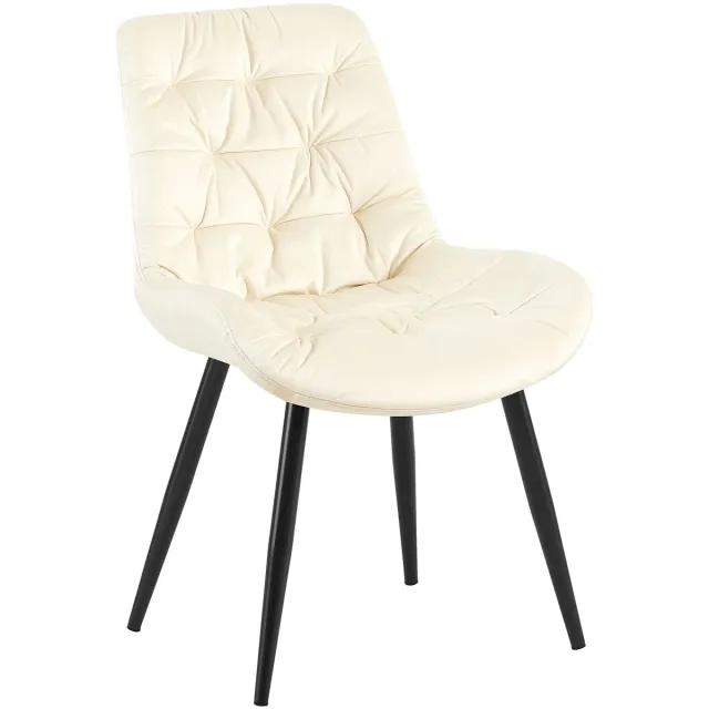 CLP Rossford Eetkamerstoel - klassiek - met rugleuning - velvet - fluweel - Fluweel/creme