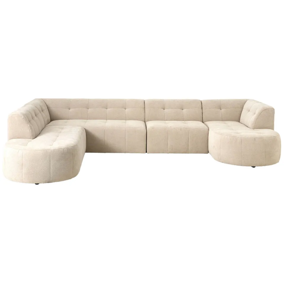 NOUS Living hoekbank Aura met ronde hoek - beige
