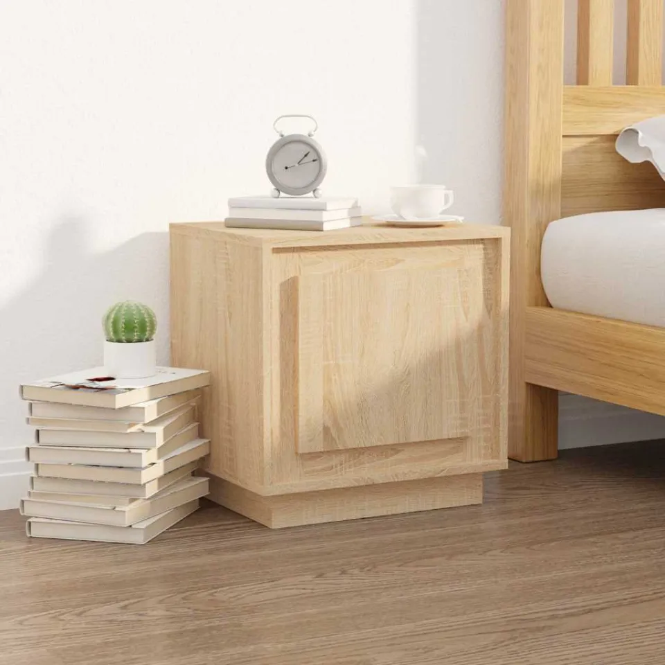 vidaXL Nachtkastjes 2 st 44x35x45 cm bewerkt hout sonoma eikenkleurig, foto 3