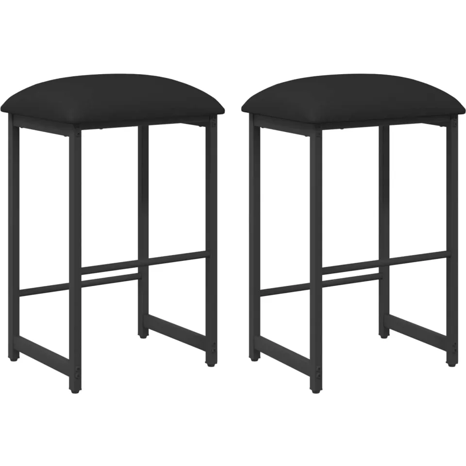 vidaXL Barkruk 2 st Zwart 40 x 32 x 74 cm Bewerkt hout, foto 3