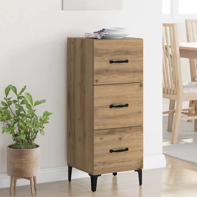 vidaXL Dressoir Artisan Eiken 34,5 x 34 x 90 cm Bewerkt hout, foto 2