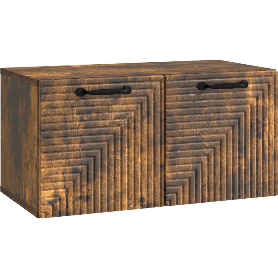 vidaXL Wandbeugel TV-kast Gerookt eiken 59,5 x 31 x 30 cm Bewerkt hout, foto 3