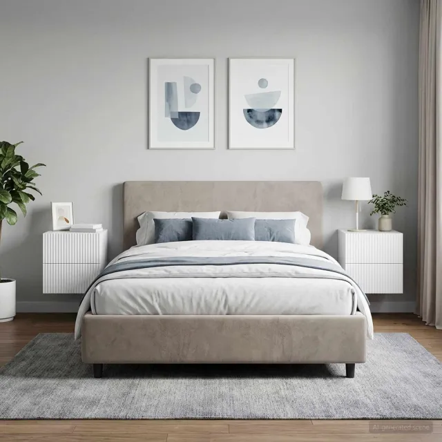 vidaXL Wandbeugel Bedkast 2 st Hoogglans Wit 33 x 34,5 x 40 cm