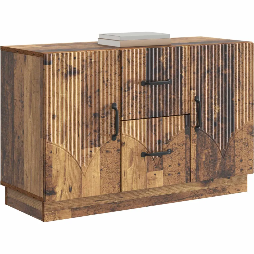 vidaXL Dressoir Oud hout 89 x 34,5 x 57 cm Bewerkt hout Bruin