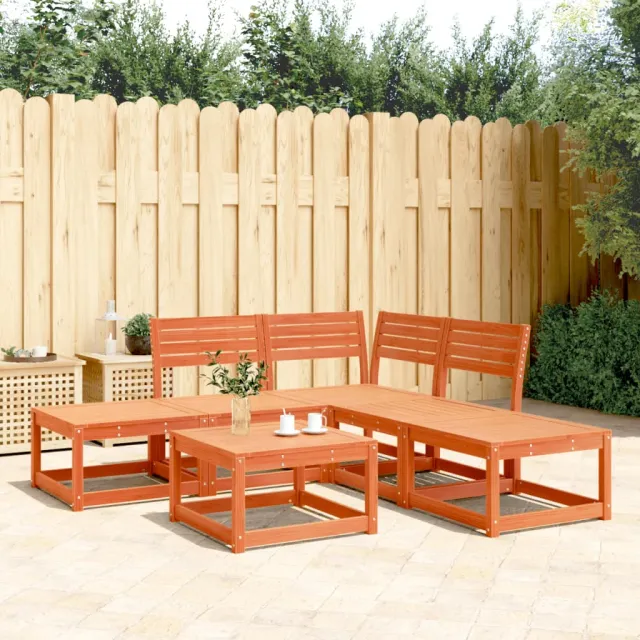 vidaXL 5-delige Loungeset massief grenenhout wasbruin bruin, foto 2