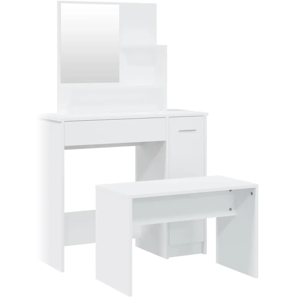 vidaXL Kaptafelset 86,5x35x136 cm wit, foto 3