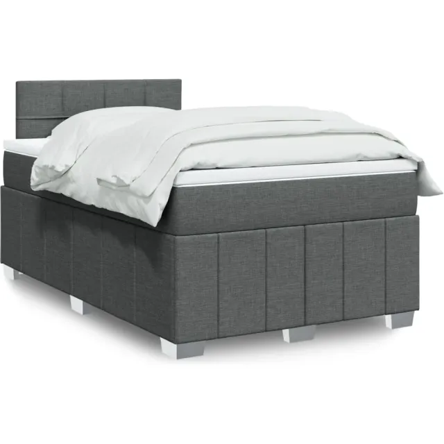 vidaXL Boxspring met matras stof donkergrijs 120x190 cm grijs