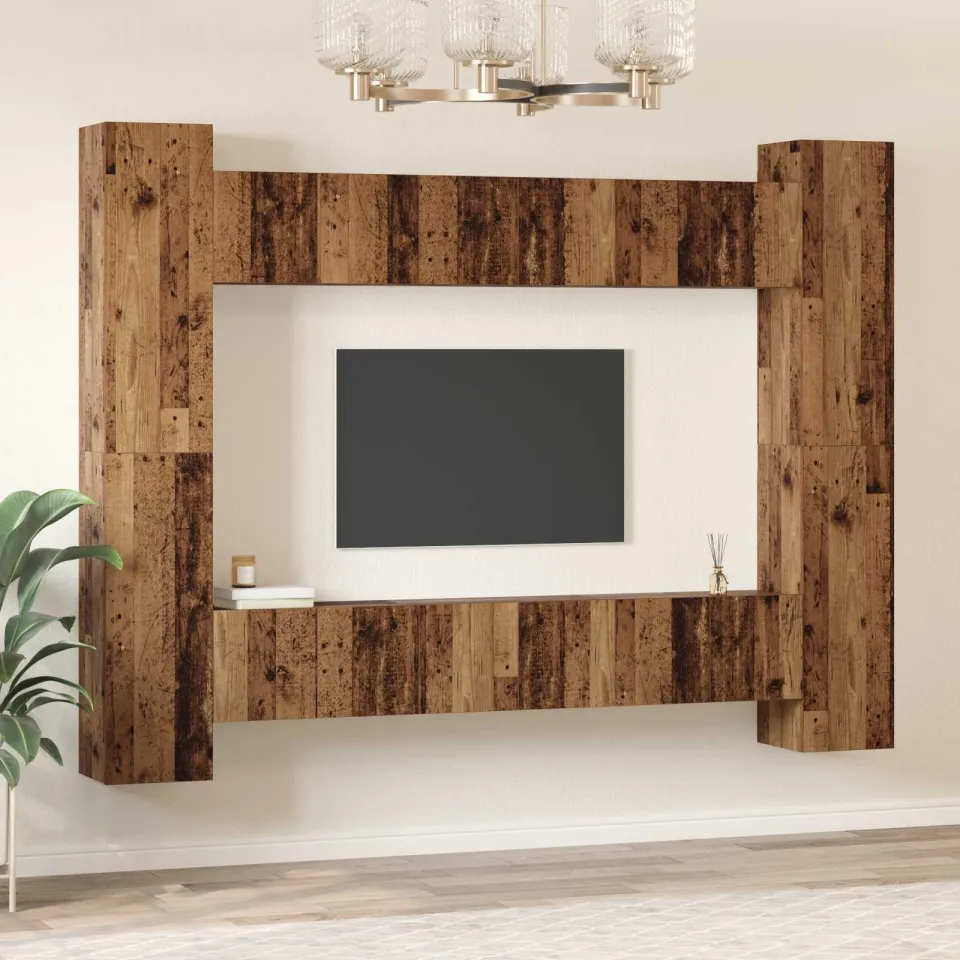 vidaXL Tv-meubelset 10 st 30,5 x 30 x 90 cm Oud Hout bruin, foto 3