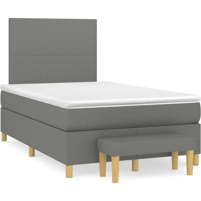 vidaXL Boxspring met matras stof donkergrijs 120x190 cm grijs