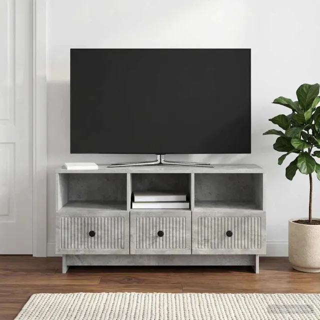 vidaXL TV-kast met lade Betongrijs 102 x 34,5 x 50 cm Bewerkt hout grijs, foto 2