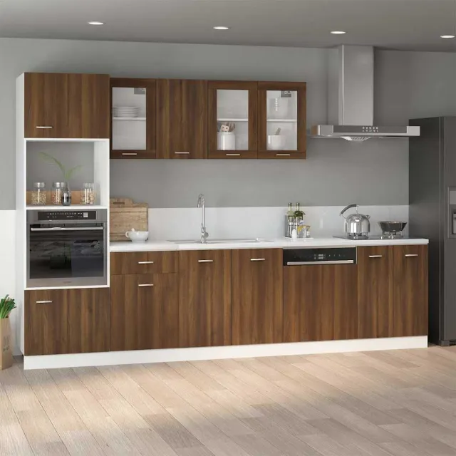 vidaXL Gootsteenkast Lyon 80x46x81,5 cm bewerkt hout bruin eikenkleur