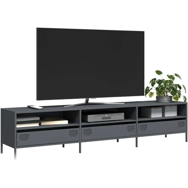vidaXL Tv-meubel 202x39x43,5 cm koudgewalst staal antracietkleurig, foto 2