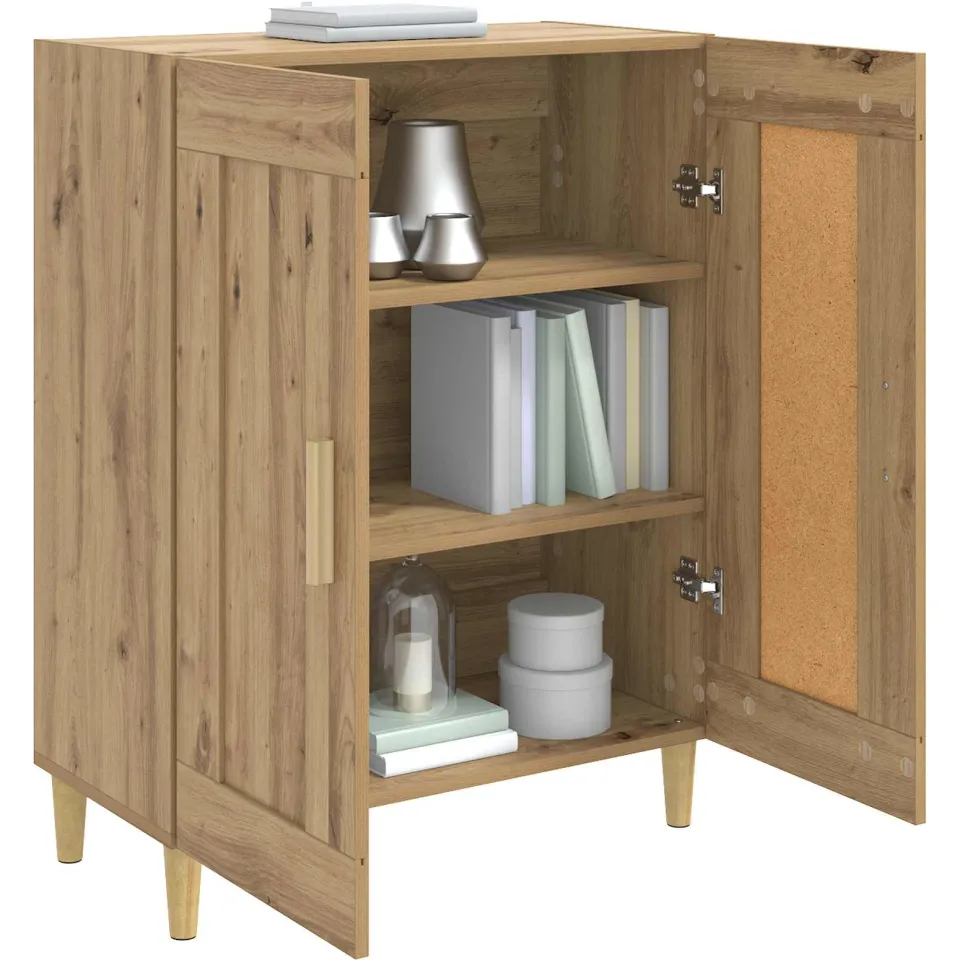 vidaXL Dressoir Artisanaal eiken 69,5 x 34 x 90 cm Bewerkt hout Bruin