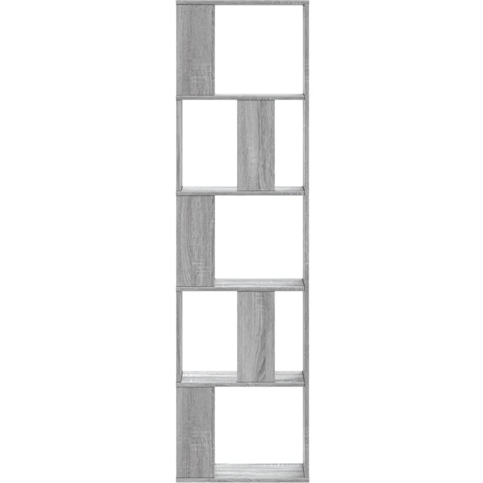 vidaXL Boekenkast 5-laags 45x23,5x162,5 cm bewerkt hout grijs sonoma, foto 2