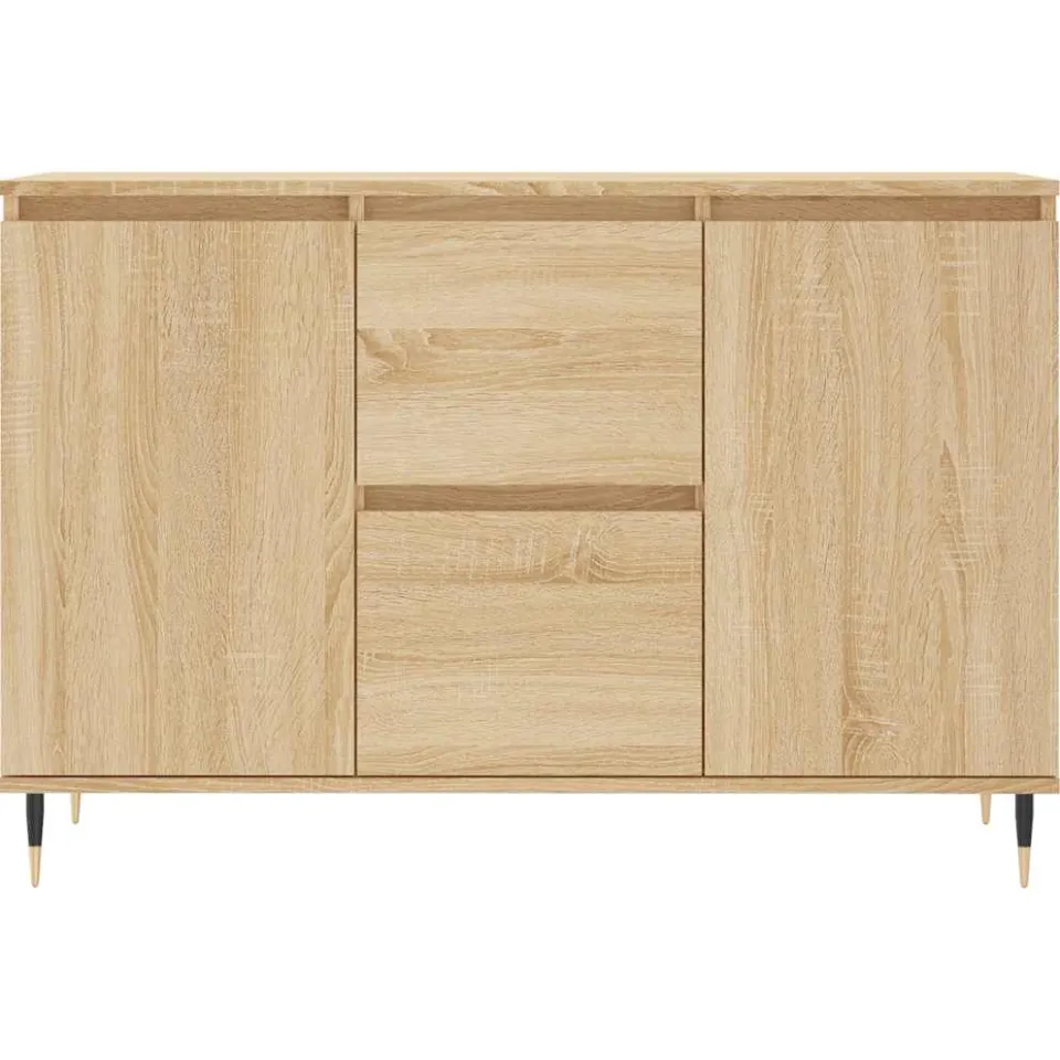vidaXL Dressoir 101,5x35x70 cm bewerkt hout sonoma eikenkleurig