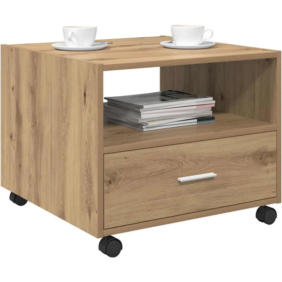 vidaXL Salontafel Artisan Eiken 55 x 55 x 45cm Bewerkt hout, foto 3
